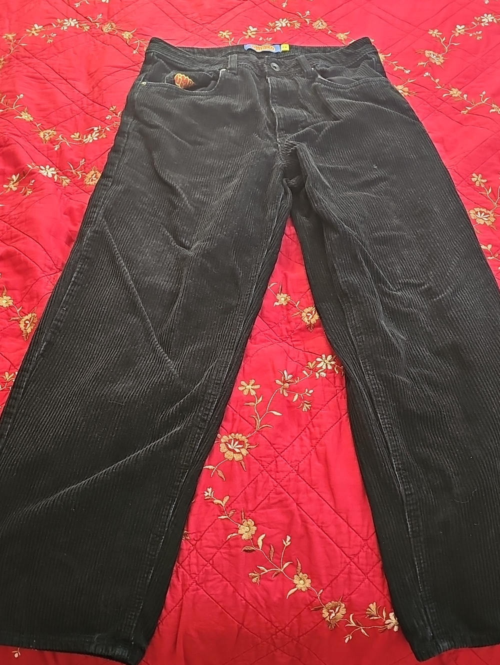 Empyre Black Corduroy Wide Leg Kids Pants